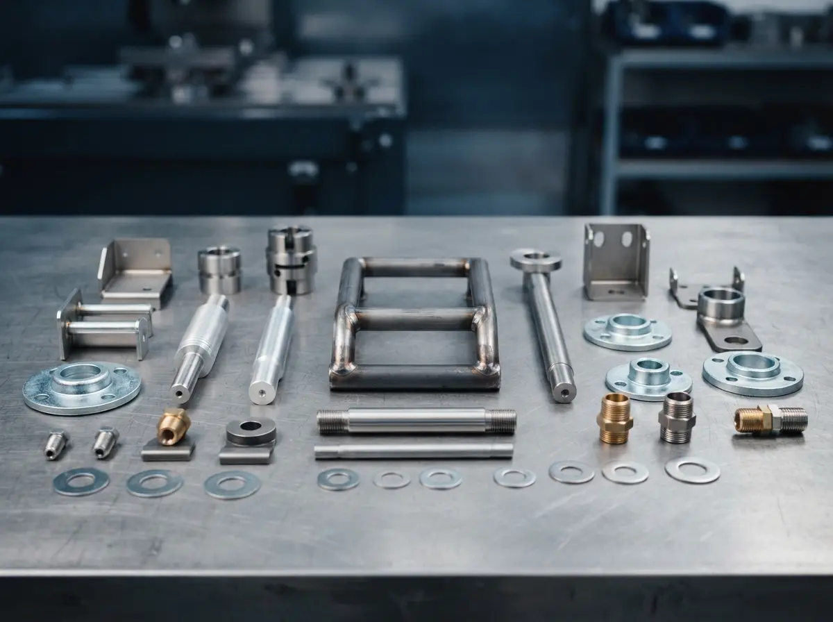 Custom machined and fabricated metal parts produced on contract at AMN Engineering, a contract manufacturer in Lahore Pakistan