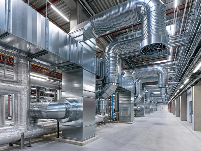 Sheet metal HVAC ducting and metal cladding lagging fabricated at AMN Engineering Lahore Pakistan
